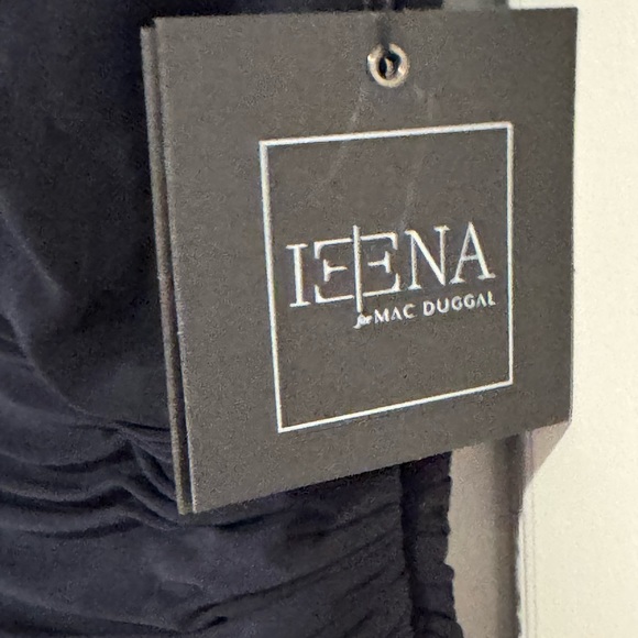 NWT Ieena for Mac Duggal 26163 One Shoulder Ruched Jersey Gown Midnight Size 4 - Picture 8 of 12